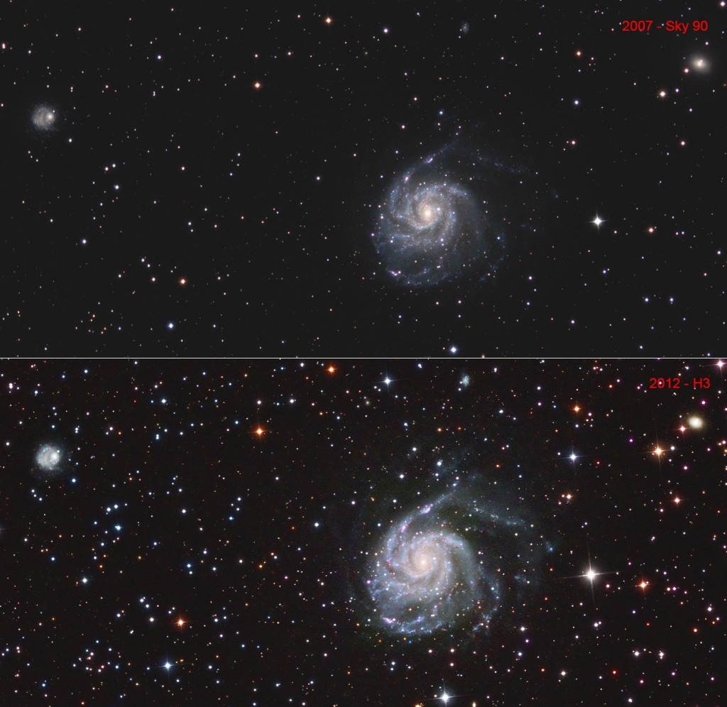 M101 from 2 different imaging systems