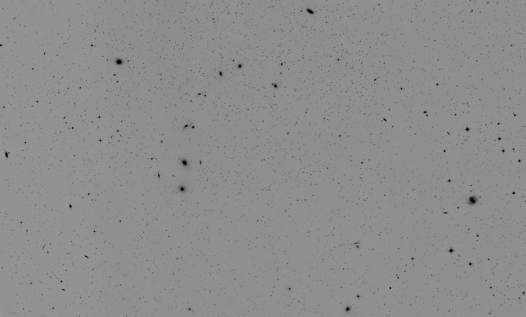 The Virgo/Coma cluster in negative B&W